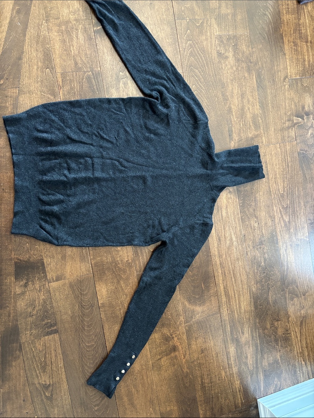Zara Black Turtleneck Sweater with Button Cuff Detail